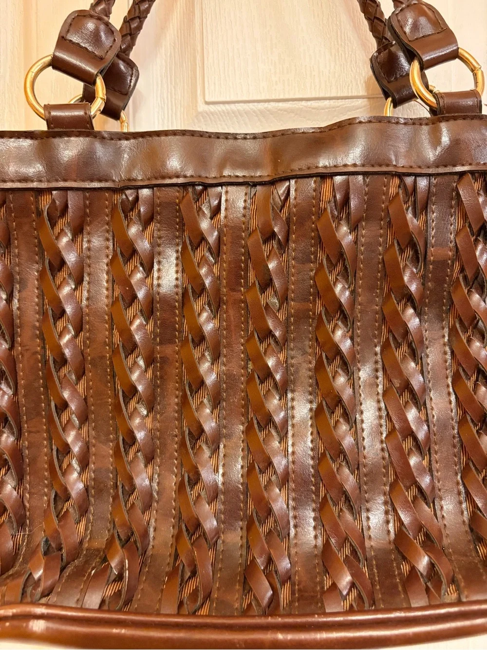 Naturalizer Brown Braided Leather Tote